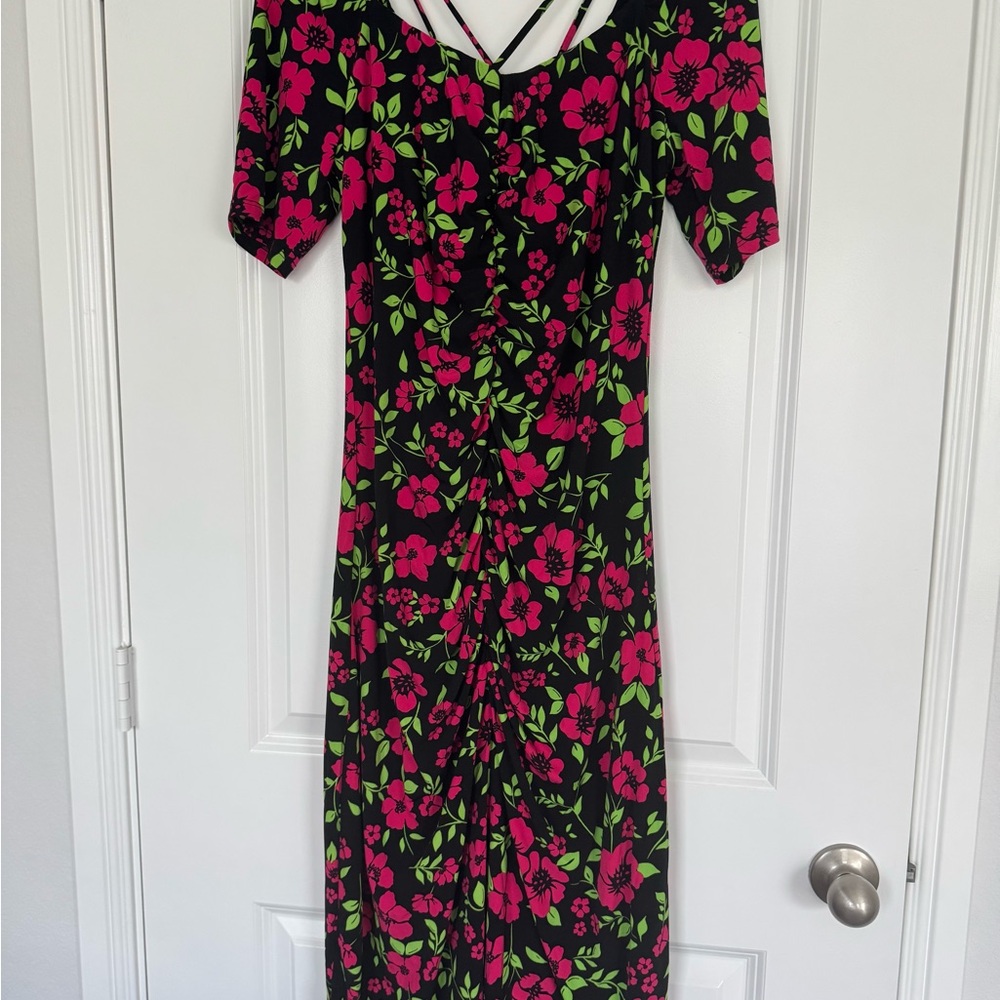 11 Honore Pink Flutter Sleeve Midi Sundress